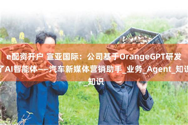 e配资开户 宣亚国际：公司基于OrangeGPT研发了AI智能体——汽车新媒体营销助手_业务_Agent_知识