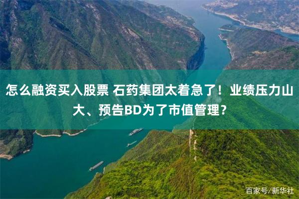 怎么融资买入股票 石药集团太着急了！业绩压力山大、预告BD为了市值管理？