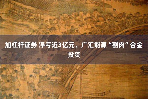 加杠杆证券 浮亏近3亿元，广汇能源“割肉”合金投资